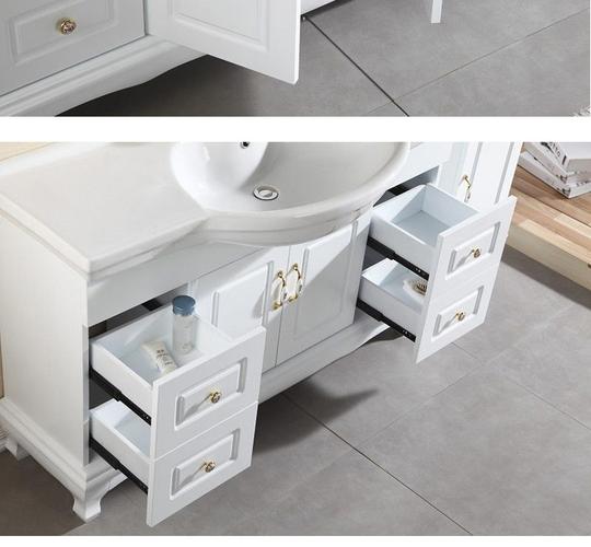 潮州工厂批发 落地式简欧浴室柜 白色多层-卫浴家具